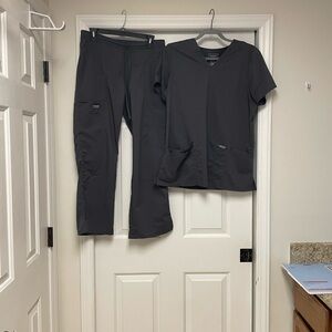 Cherokee Black V-Neck Medical Scrub Top